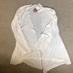 White thin cardigan